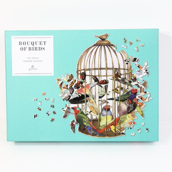 Galison Games Galison Shaped Puzzle New Bouquet Of Birds 75 Pieces